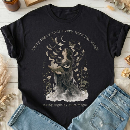 Every Page a Spell Every Word Like Wings Literary T-Shirt