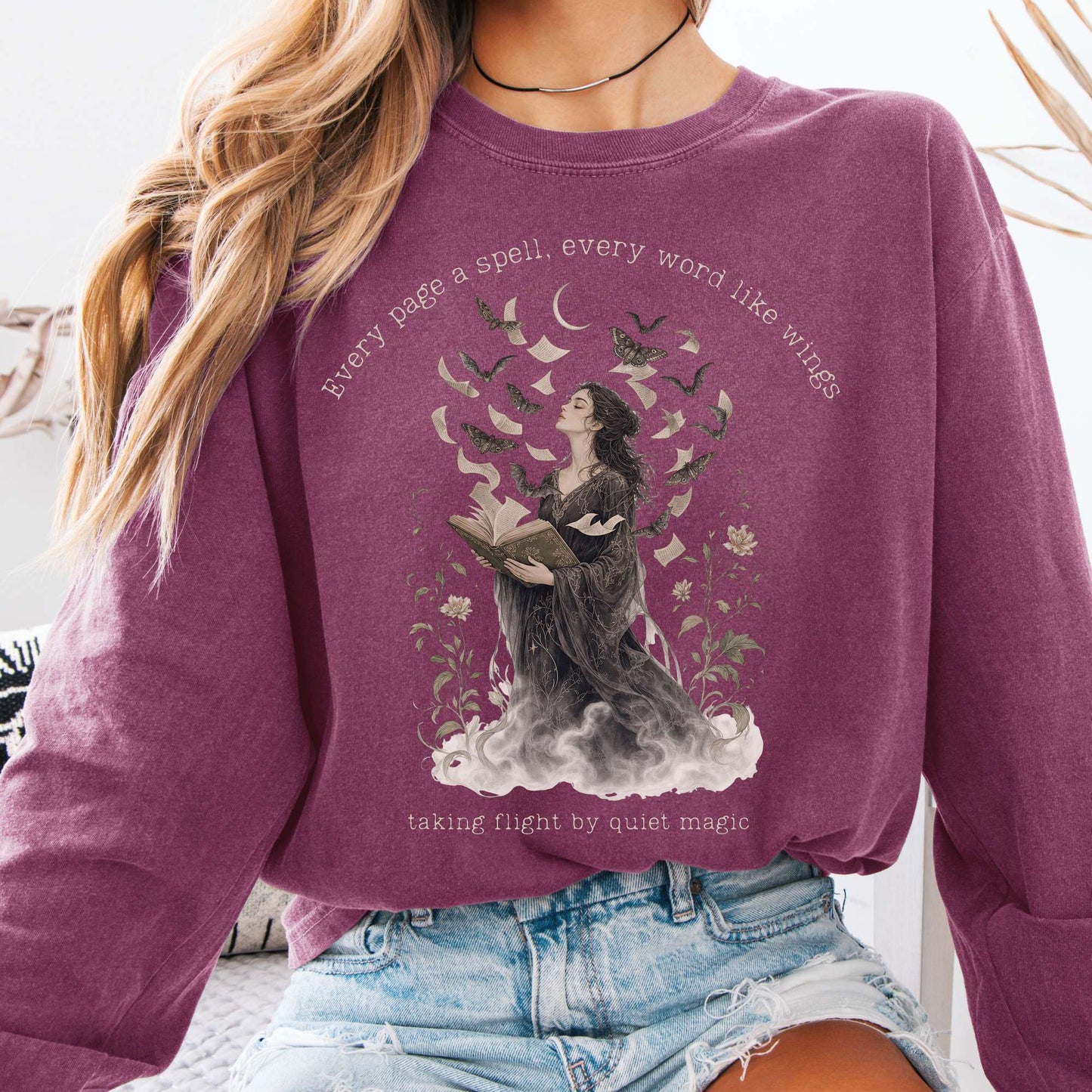 Every Page a Spell Every Word Like Wings Literary Long Sleeve