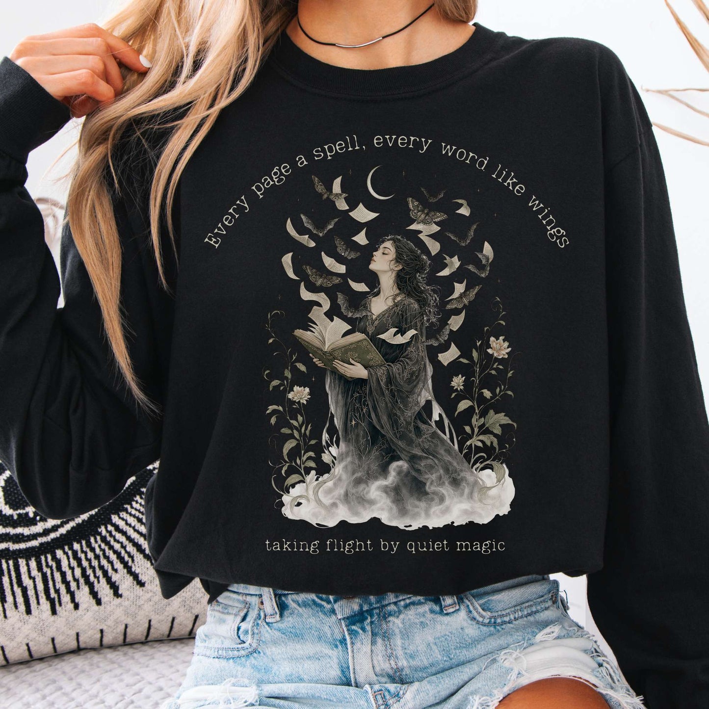 Every Page a Spell Every Word Like Wings Literary Long Sleeve