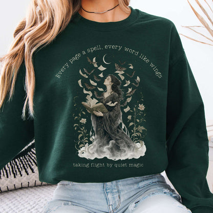 Every Page a Spell Every Word Like Wings Literary Crewneck Sweatshirt