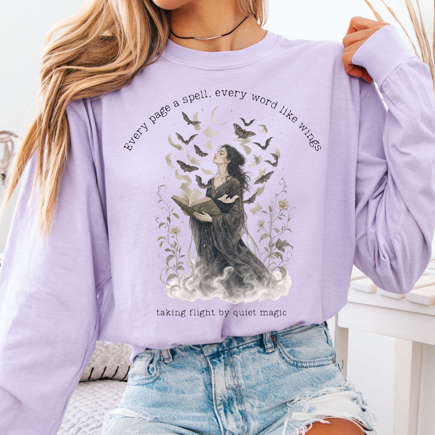 Every Page a Spell Every Word Like Wings Literary Long Sleeve