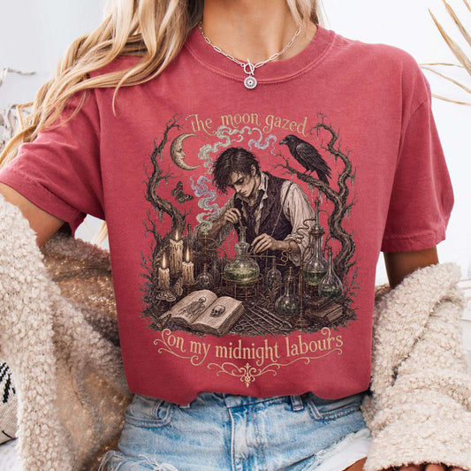 The Moon Gazed on My Midnight Labours Mary Shelley Frankenstein Literary T-Shirt