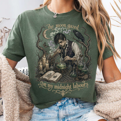 The Moon Gazed on My Midnight Labours Mary Shelley Frankenstein Literary T-Shirt