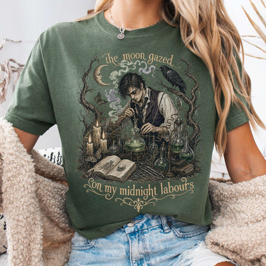 The Moon Gazed on My Midnight Labours Mary Shelley Frankenstein Literary T-Shirt