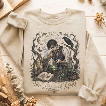 The Moon Gazed on My Midnight Labours Mary Shelley Frankenstein Literary Sweatshirt