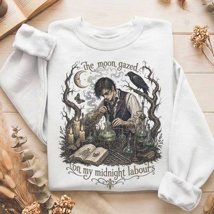 The Moon Gazed on My Midnight Labours Mary Shelley Frankenstein Literary Sweatshirt