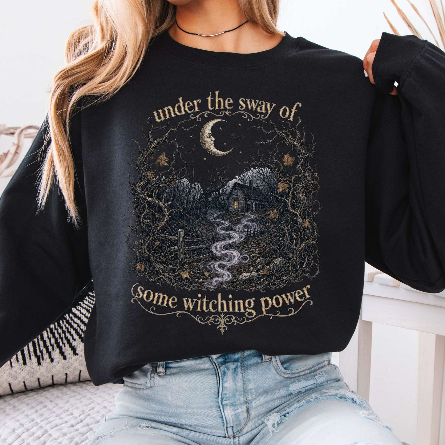 Under the Sway of Some Witching Power Sleepy Hollow Crewneck Sweatshirt