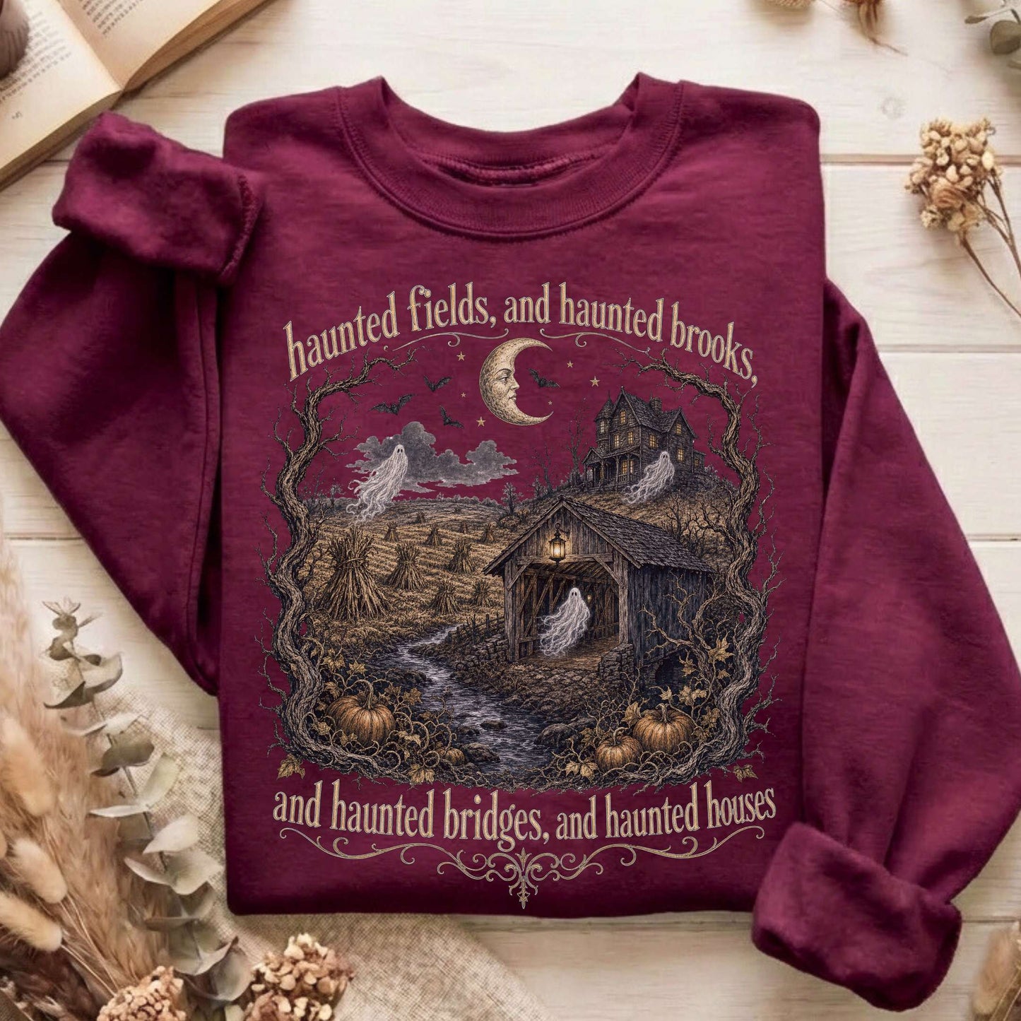 Haunted Fields and Haunted Brooks Sleepy Hollow Irving Sweatshirt