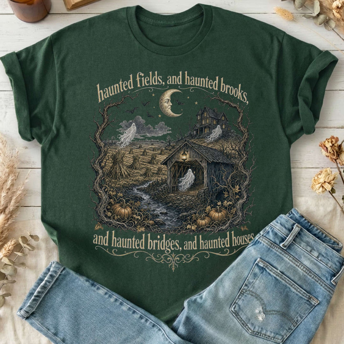 Haunted Fields and Haunted Brooks Sleepy Hollow Irving T-Shirt