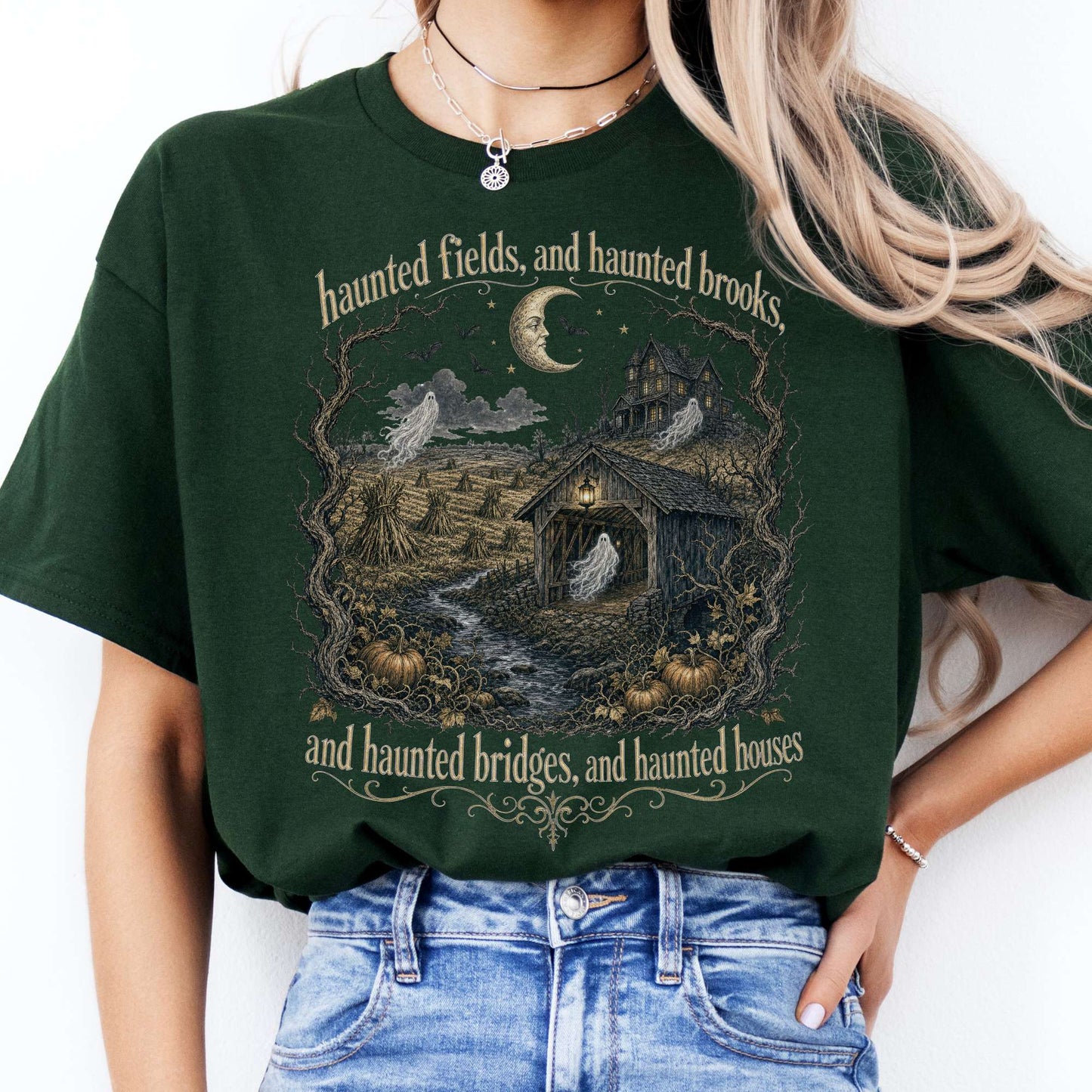 Haunted Fields and Haunted Brooks Sleepy Hollow Irving T-Shirt