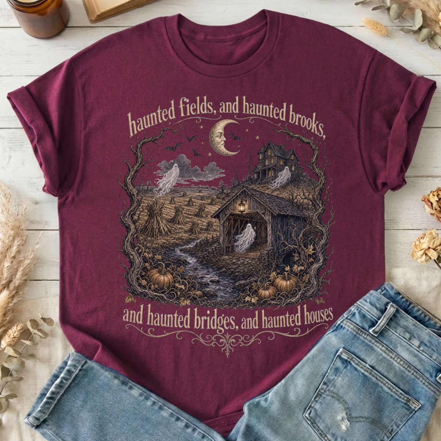 Haunted Fields and Haunted Brooks Sleepy Hollow Irving T-Shirt
