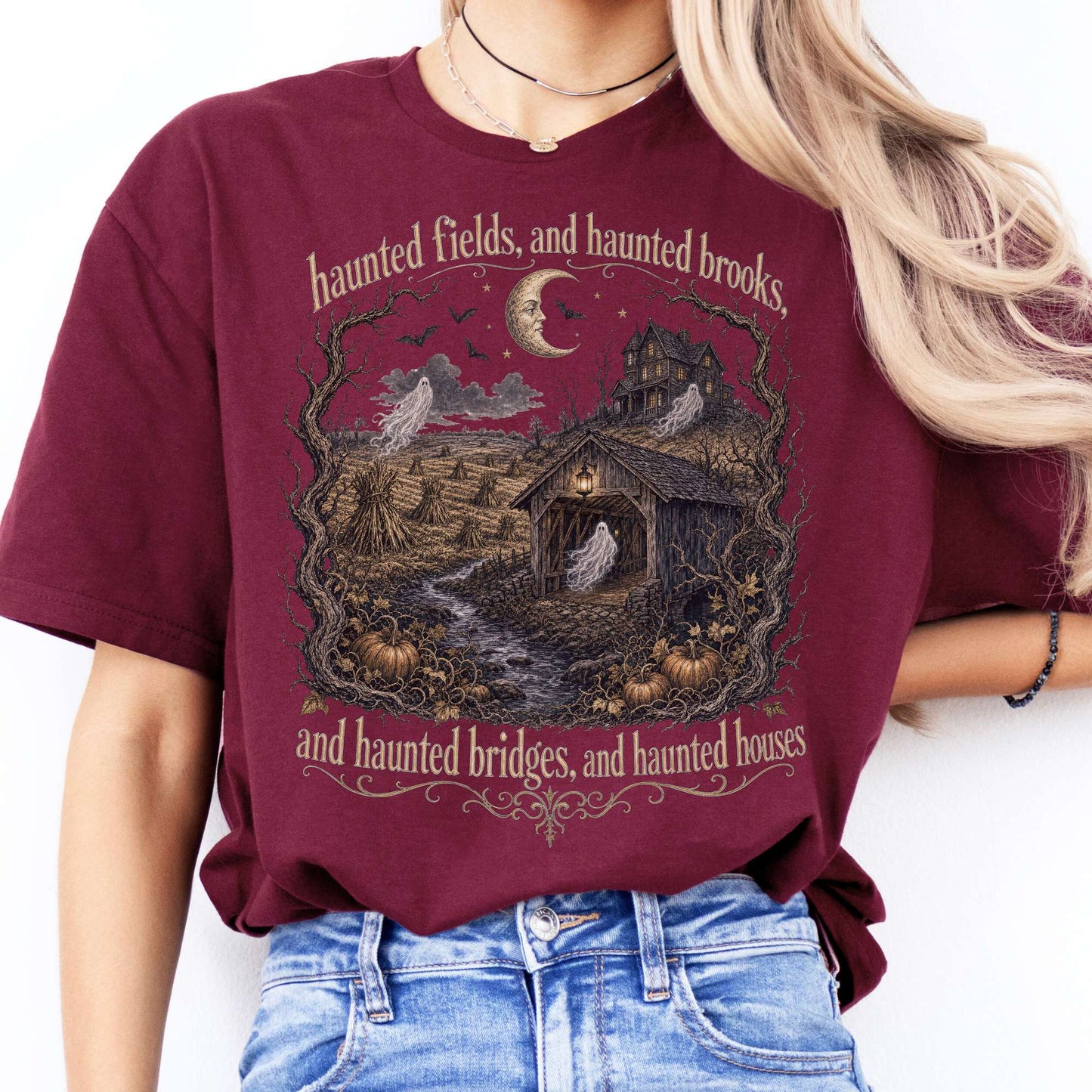 Haunted Fields and Haunted Brooks Sleepy Hollow Irving T-Shirt