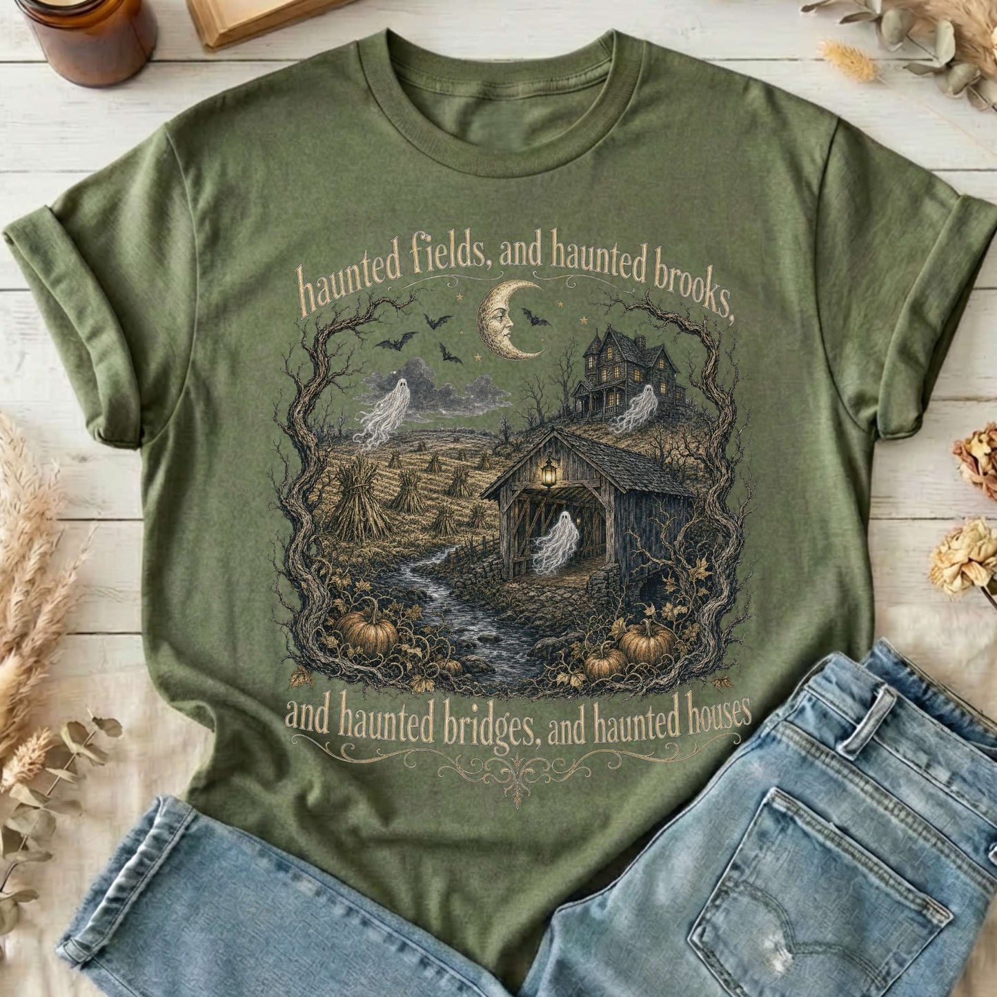 Haunted Fields and Haunted Brooks Sleepy Hollow Irving T-Shirt