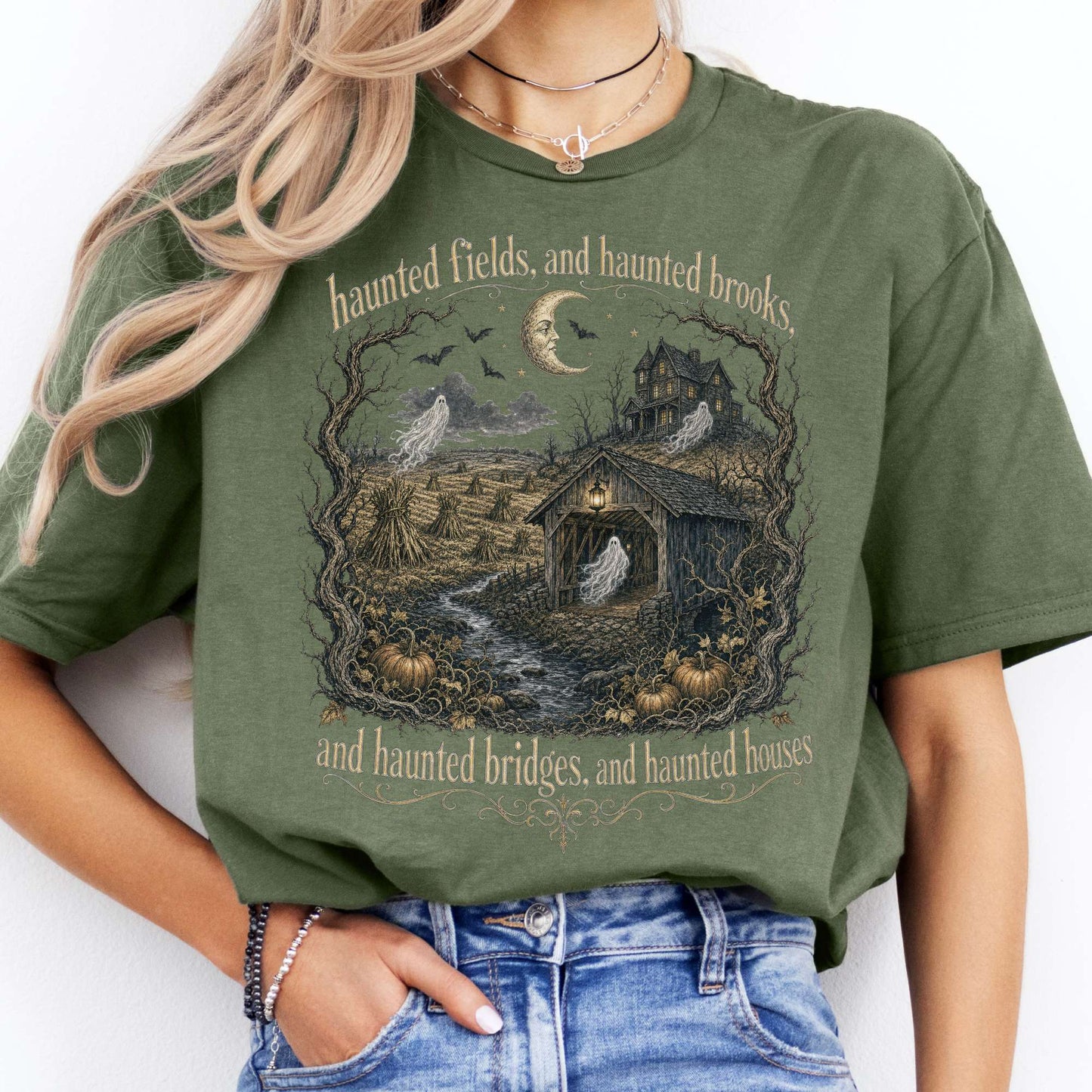 Haunted Fields and Haunted Brooks Sleepy Hollow Irving T-Shirt