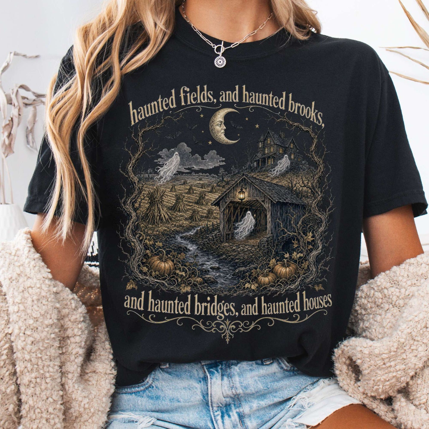 Haunted Fields and Haunted Brooks Sleepy Hollow Irving T-Shirt