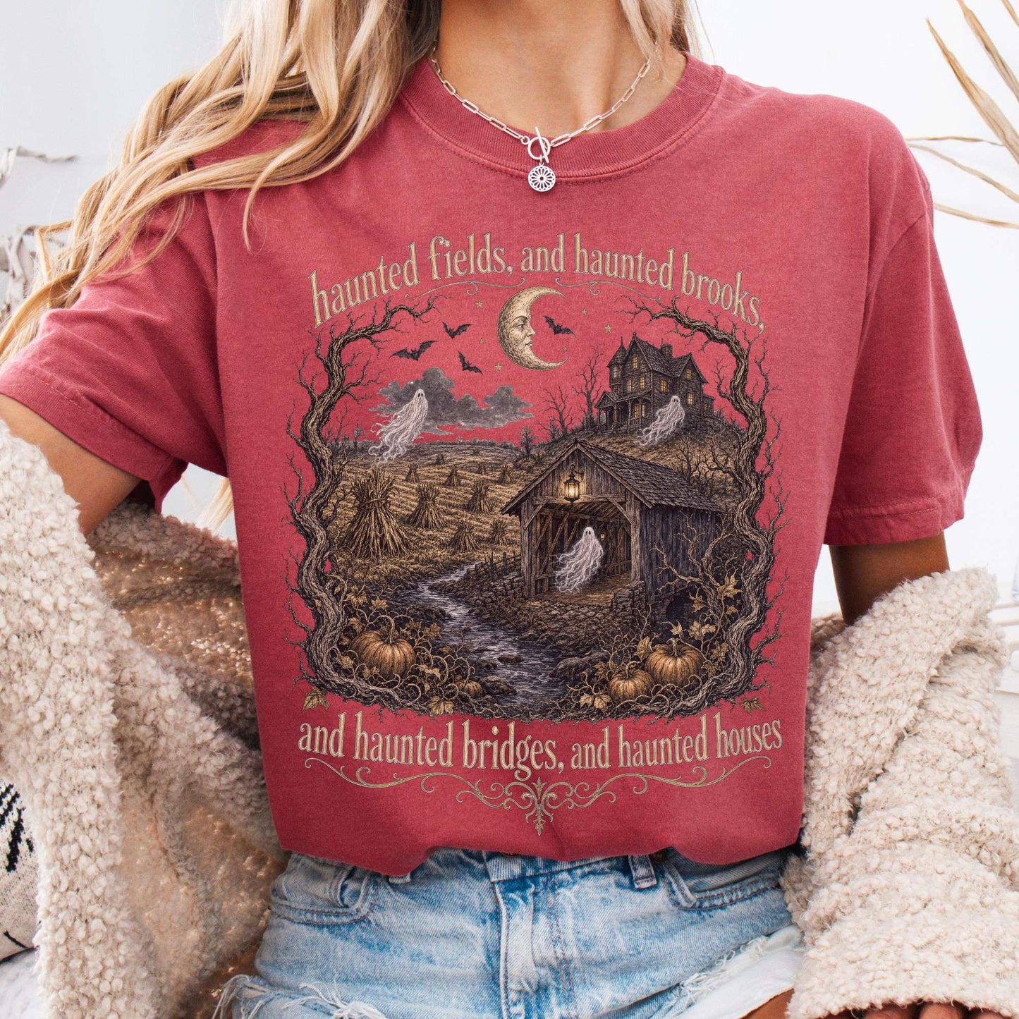 Haunted Fields and Haunted Brooks Sleepy Hollow Irving T-Shirt