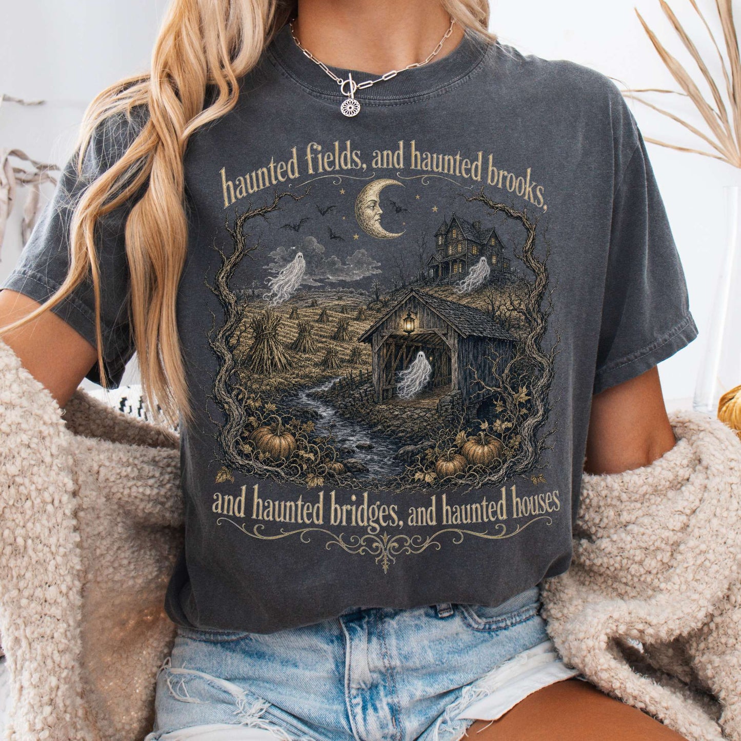 Haunted Fields and Haunted Brooks Sleepy Hollow Irving T-Shirt