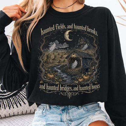 Haunted Fields and Haunted Brooks Sleepy Hollow Irving Long Sleeve