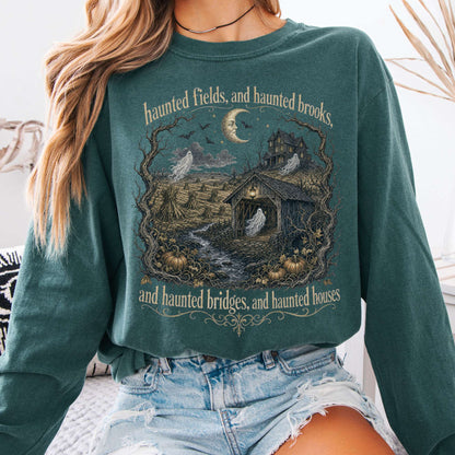Haunted Fields and Haunted Brooks Sleepy Hollow Irving Long Sleeve