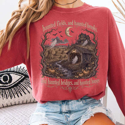 Haunted Fields and Haunted Brooks Sleepy Hollow Irving Long Sleeve