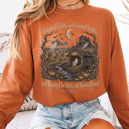 Haunted Fields and Haunted Brooks Sleepy Hollow Irving Long Sleeve