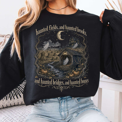 Haunted Fields and Haunted Brooks Sleepy Hollow Irving Crewneck Sweatshirt