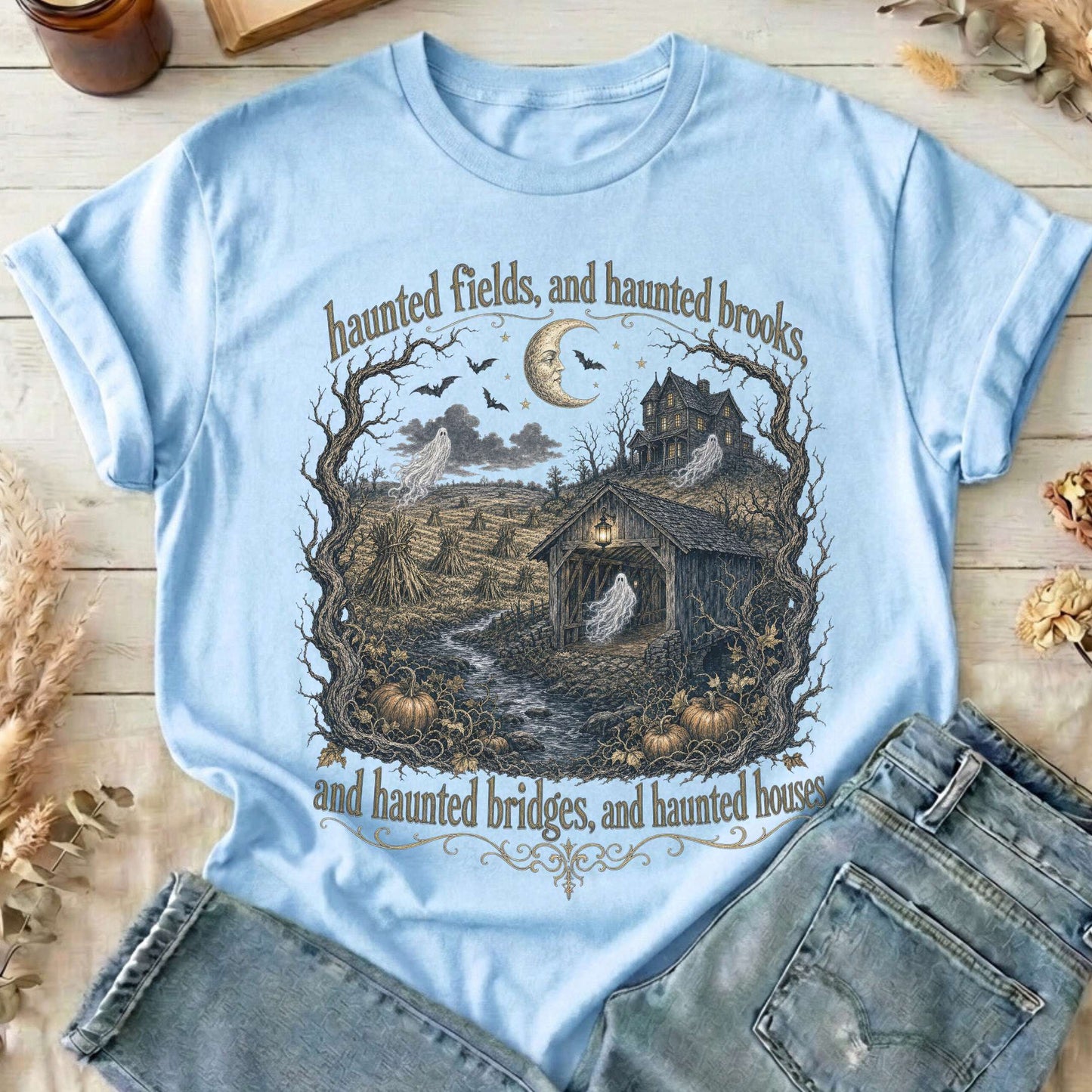 Haunted Fields and Haunted Brooks Sleepy Hollow Irving T-Shirt