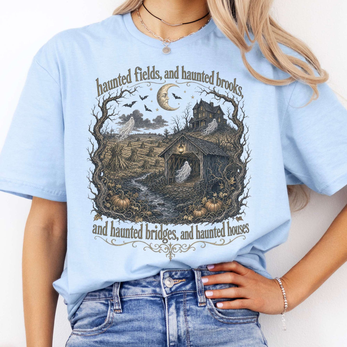 Haunted Fields and Haunted Brooks Sleepy Hollow Irving T-Shirt