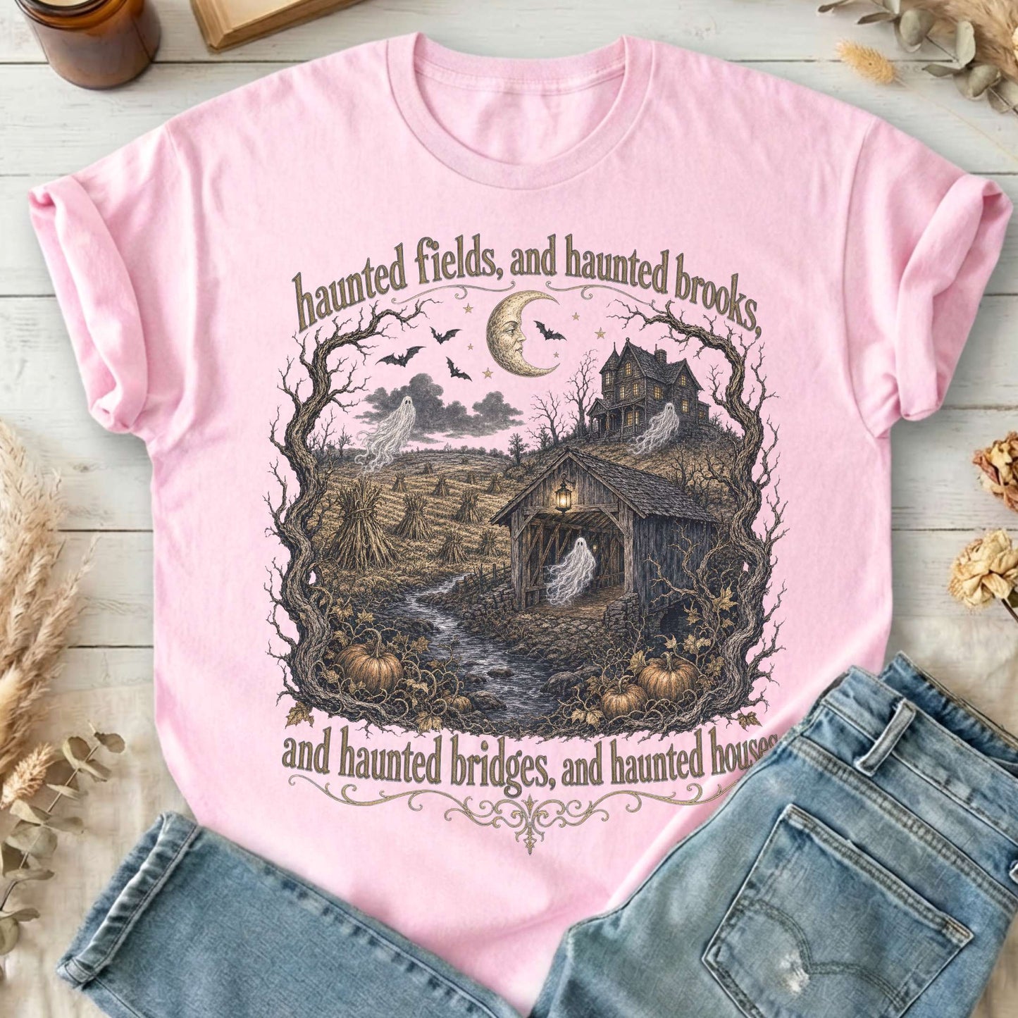 Haunted Fields and Haunted Brooks Sleepy Hollow Irving T-Shirt