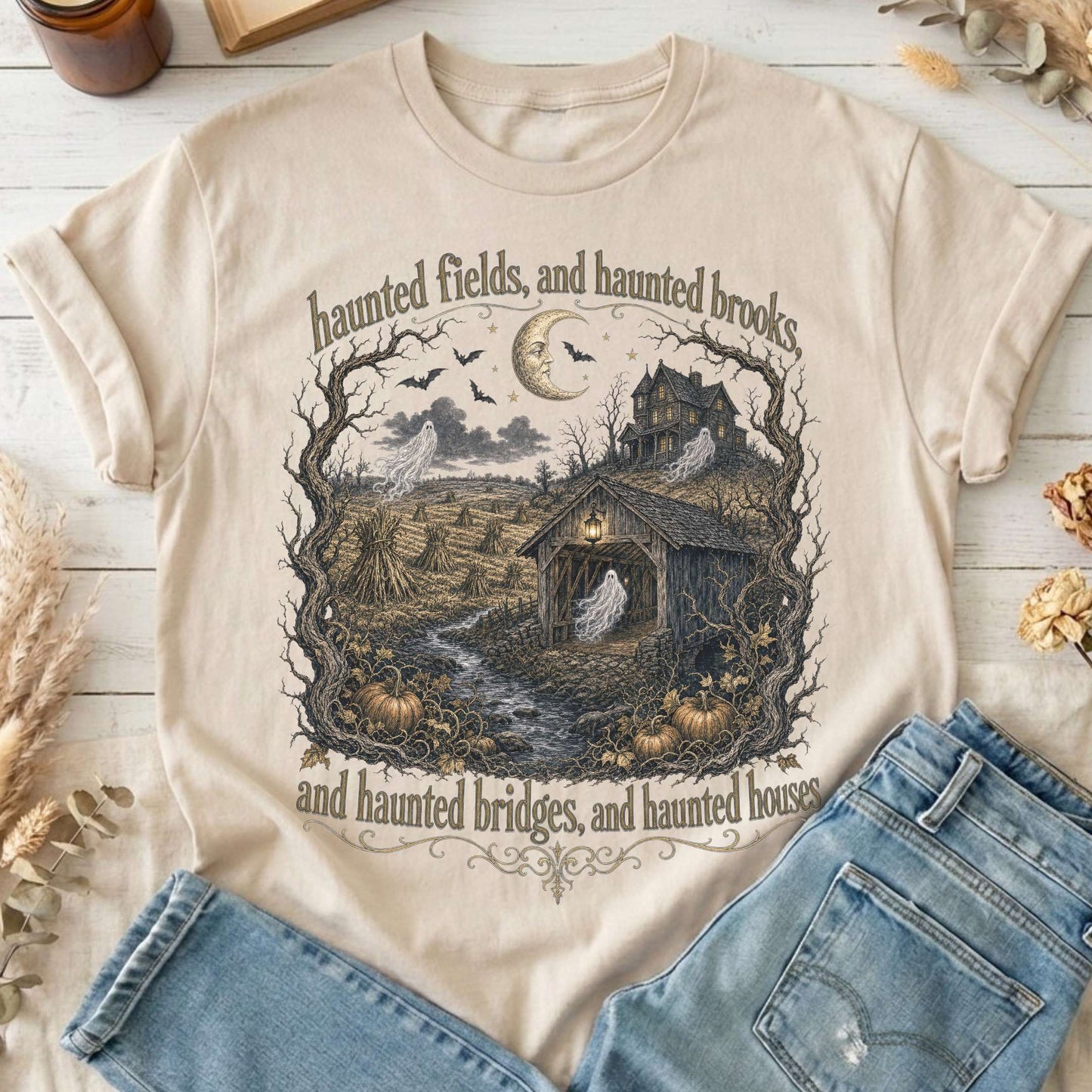 Haunted Fields and Haunted Brooks Sleepy Hollow Irving T-Shirt