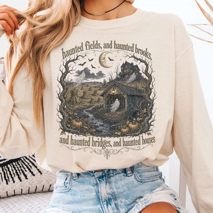 Haunted Fields and Haunted Brooks Sleepy Hollow Irving Long Sleeve