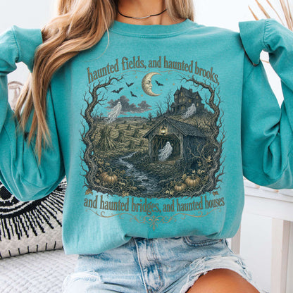 Haunted Fields and Haunted Brooks Sleepy Hollow Irving Long Sleeve