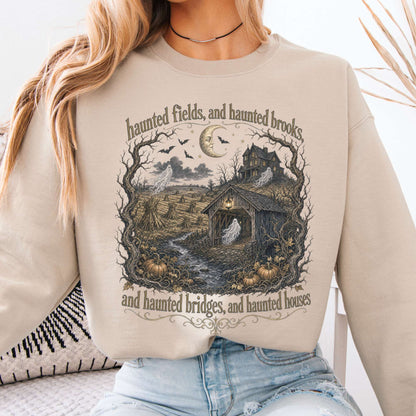 Haunted Fields and Haunted Brooks Sleepy Hollow Irving Crewneck Sweatshirt