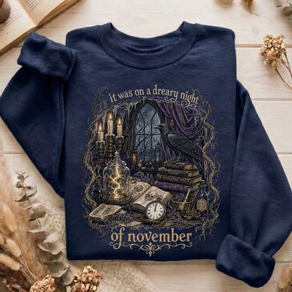 It Was on a Dreary Night Frankenstein Mary Shelley Literary Sweatshirt
