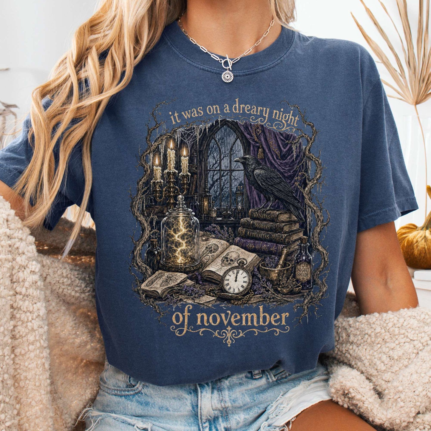 It Was on a Dreary Night Frankenstein Mary Shelley Literary T-Shirt