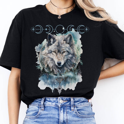 T-Shirt Moonlit Wolf T-Shirt The Mystic Eden