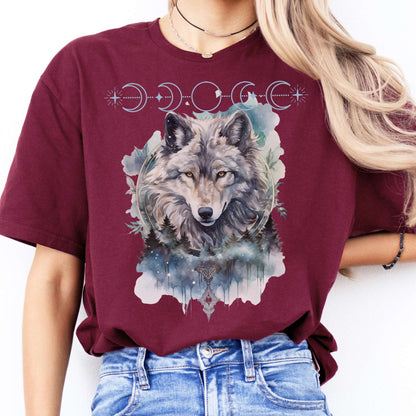 T-Shirt Moonlit Wolf T-Shirt The Mystic Eden