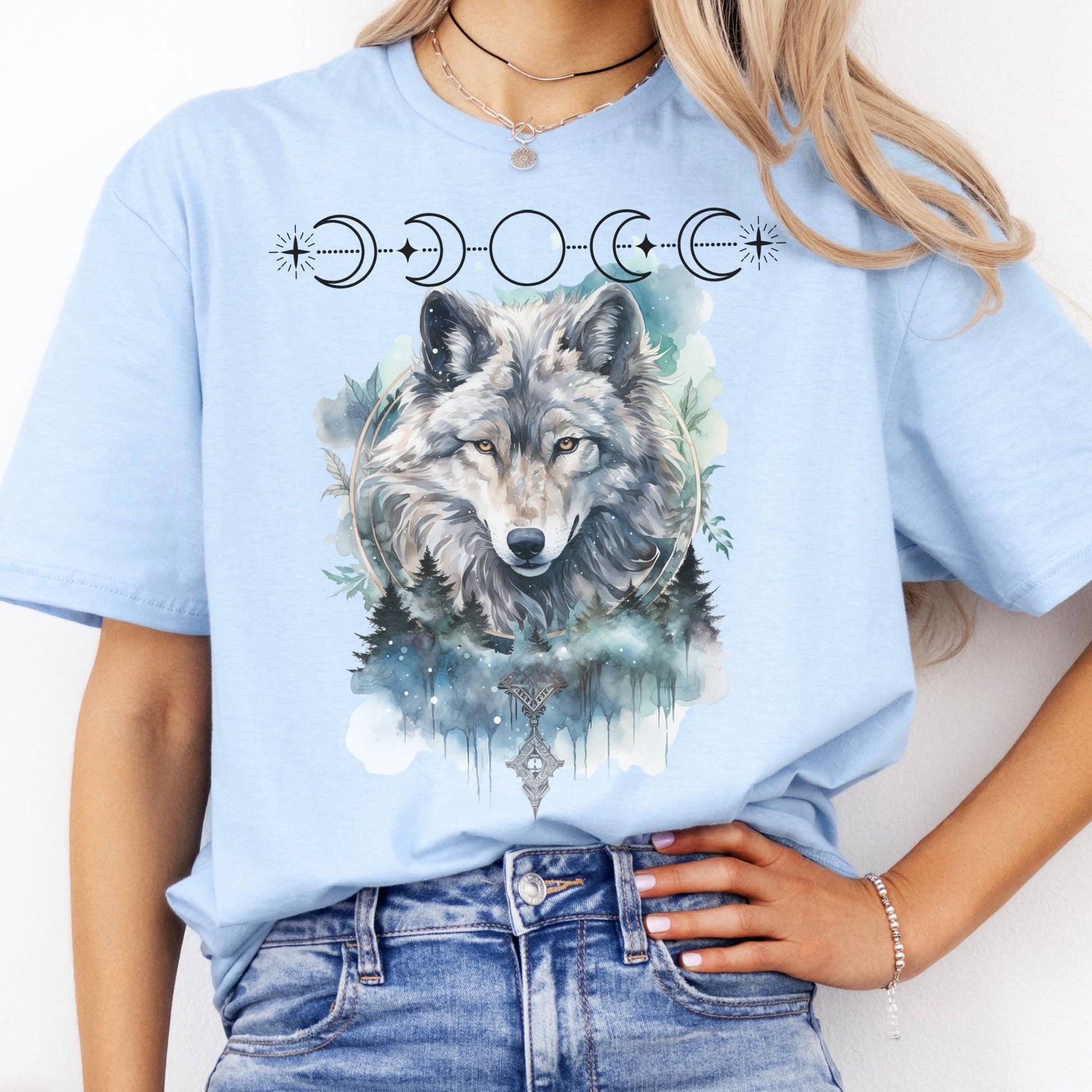 T-Shirt Moonlit Wolf T-Shirt The Mystic Eden