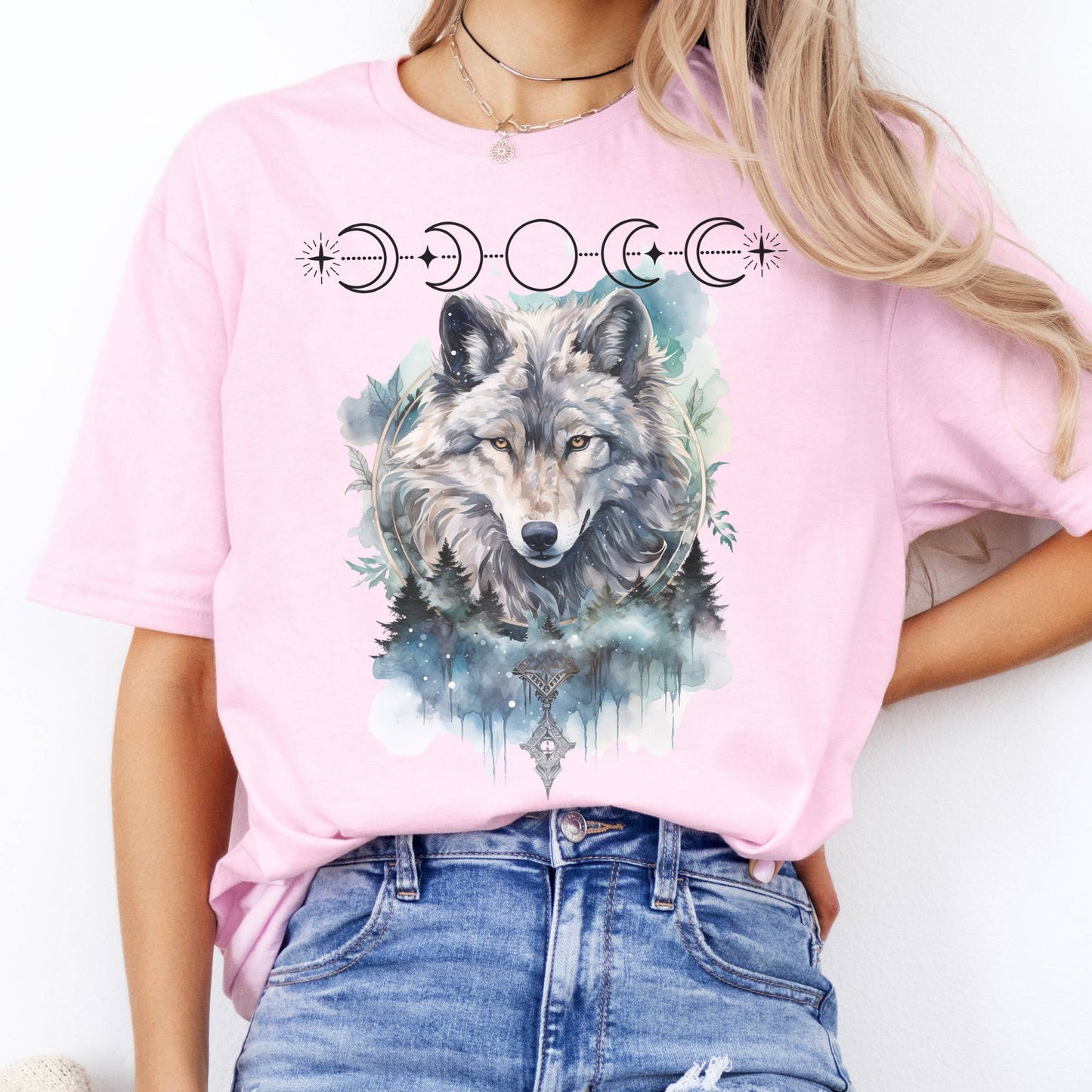 T-Shirt Moonlit Wolf T-Shirt The Mystic Eden