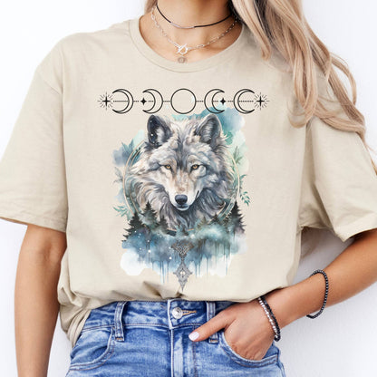 T-Shirt Moonlit Wolf T-Shirt The Mystic Eden