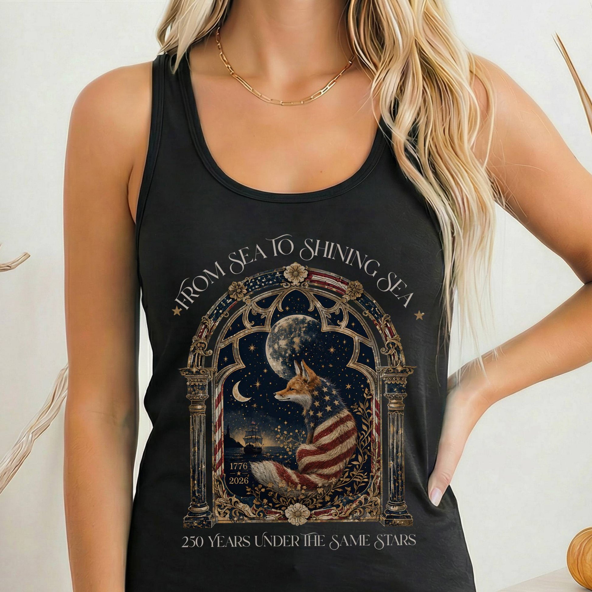 Tank Top Solid Black / XS 250 Years Under the Same Stars Women's Lightweight Tank Top The Mystic Eden