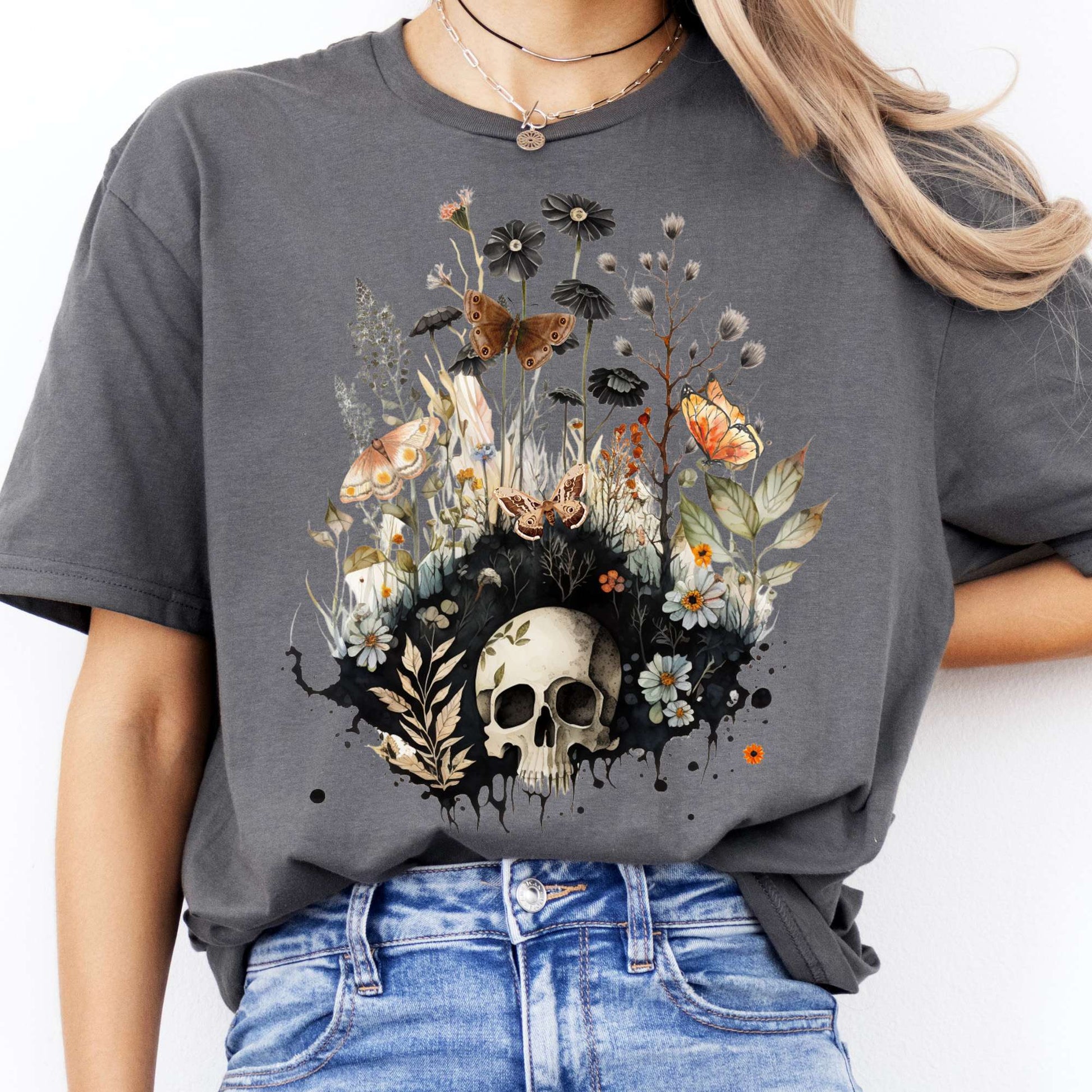 T-Shirts Skull Dark Cottagecore T-Shirt The Mystic Eden