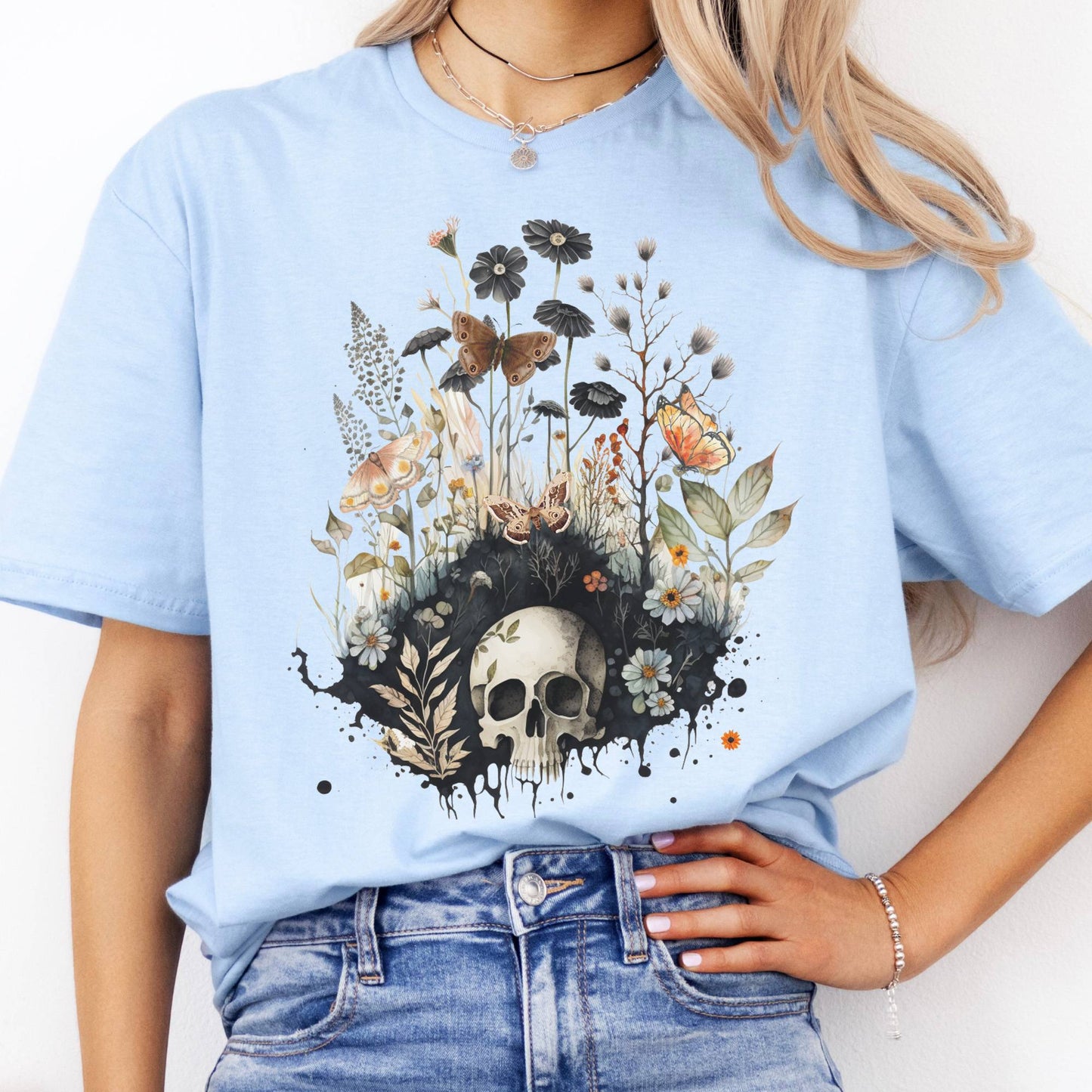 T-Shirts Skull Dark Cottagecore T-Shirt The Mystic Eden