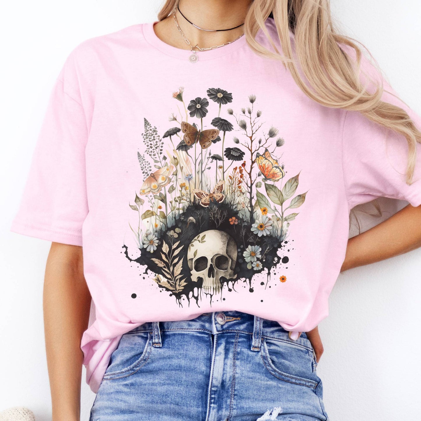 T-Shirts Skull Dark Cottagecore T-Shirt The Mystic Eden