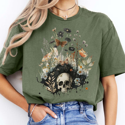 T-Shirts Skull Dark Cottagecore T-Shirt The Mystic Eden
