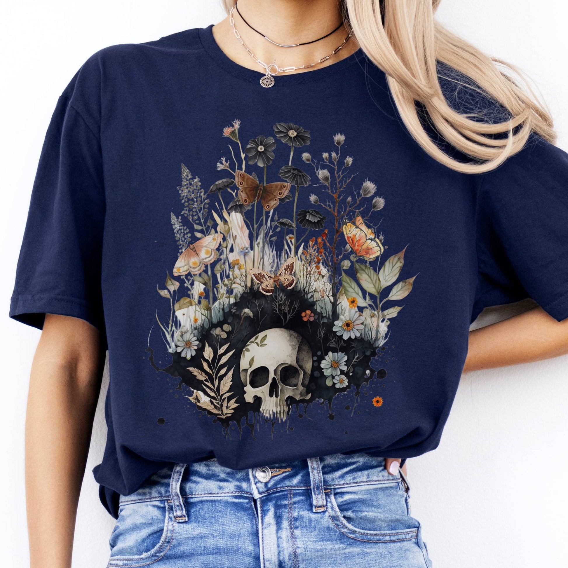 T-Shirts Skull Dark Cottagecore T-Shirt The Mystic Eden