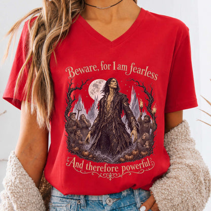 Beware, For I Am Fearless Frankenstein Mary Shelley V-Neck