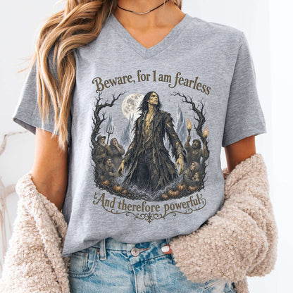 Beware, For I Am Fearless Frankenstein Mary Shelley V-Neck