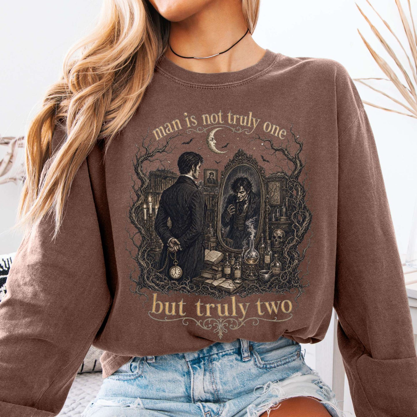 Man Is Not Truly One Dr Jekyll and Mr Hyde Literary Long Sleeve