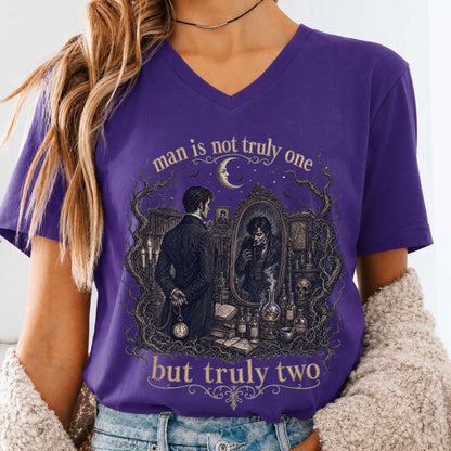 Man Is Not Truly One Dr Jekyll and Mr Hyde Literary V-Neck